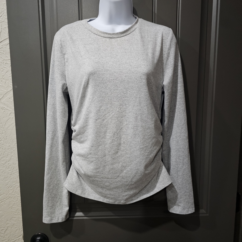 Gray Long Sleeve Women's Top And Pants Set